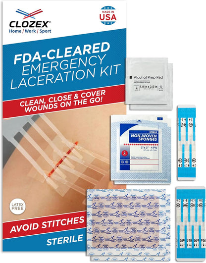Complete Emergency Laceration Kit Repair Wounds Without Stitches FSA HSA Eligible Skin