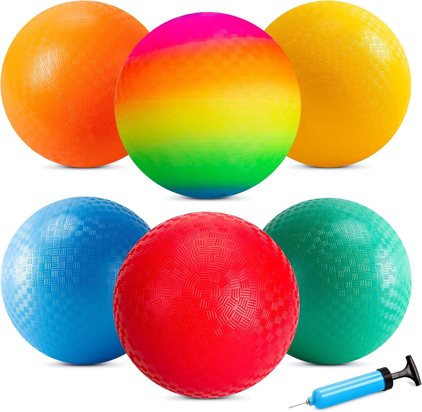 Playground Balls Kickball 6 Pack 8.5" Dodgeballs Bouncy Kick Balls for Kids Adults Outdoor Indoor, 4 Square Ball Sports