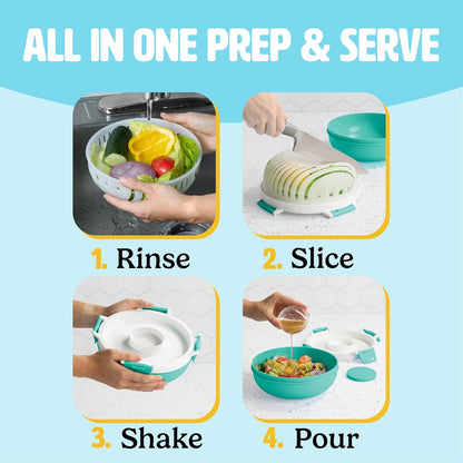 2 Pack Salad Boss To-Go Bowls All-in-One Salad Maker with Multi-Use Colander Leak-Proof Lid