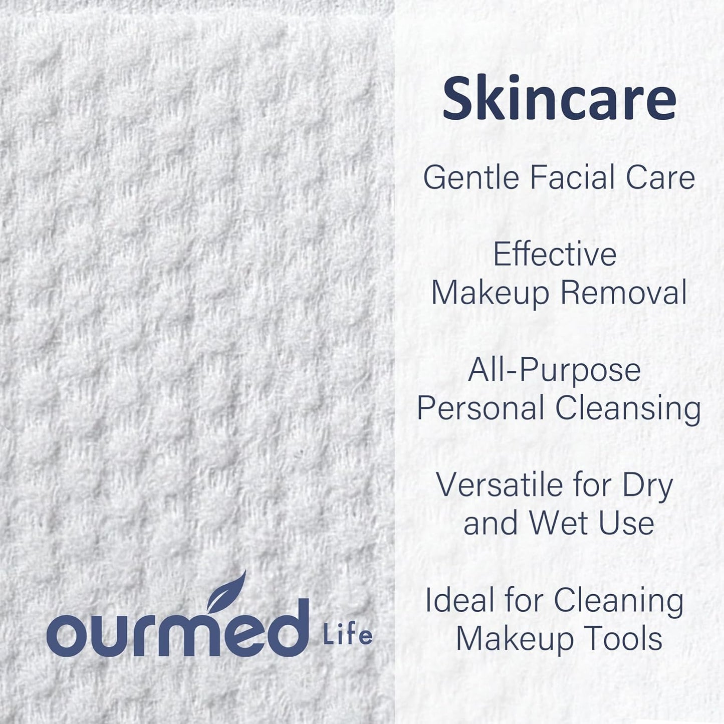 Disposable Biodegradable Clean Facial Towels for Sensitive Skin Lint- free Face Cloths for Makeup Remover
