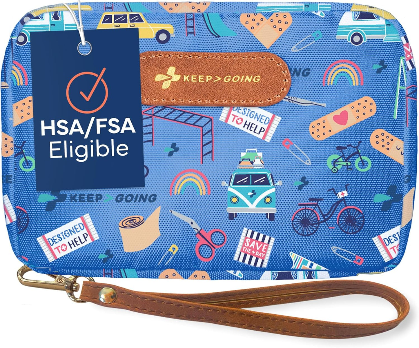 Travel First Aid Kit for Kids 130 Pc. for Car Home Purse Diaper Bag & Backpack with Latex-Free