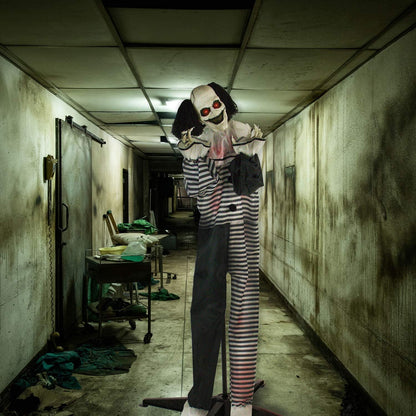 Scary Animatronic Talking Clown with Touch Activated Lights and Sounds, Indoor or Covered Outdoor Halloween Decorations for Home