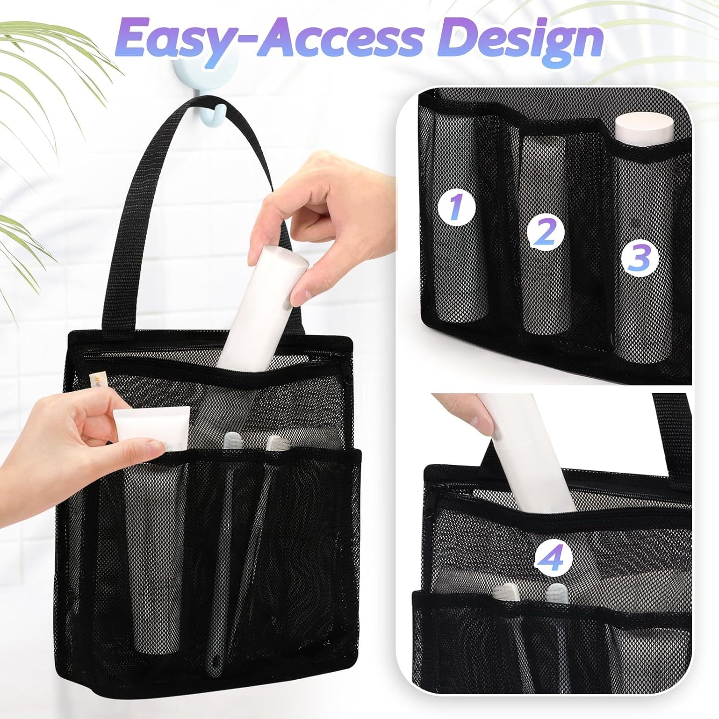 Mesh Shower Caddy Gym Travel Camp Dorm Room Essentials for College Student Boy Girl