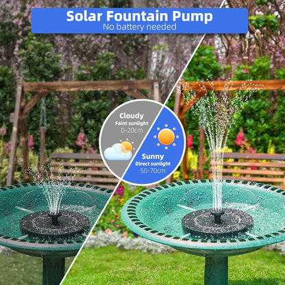 Solar Water Fountain with Multiple Nozzles & Fixed Pipes Upgraded Version 3.5W Solar Water Pump