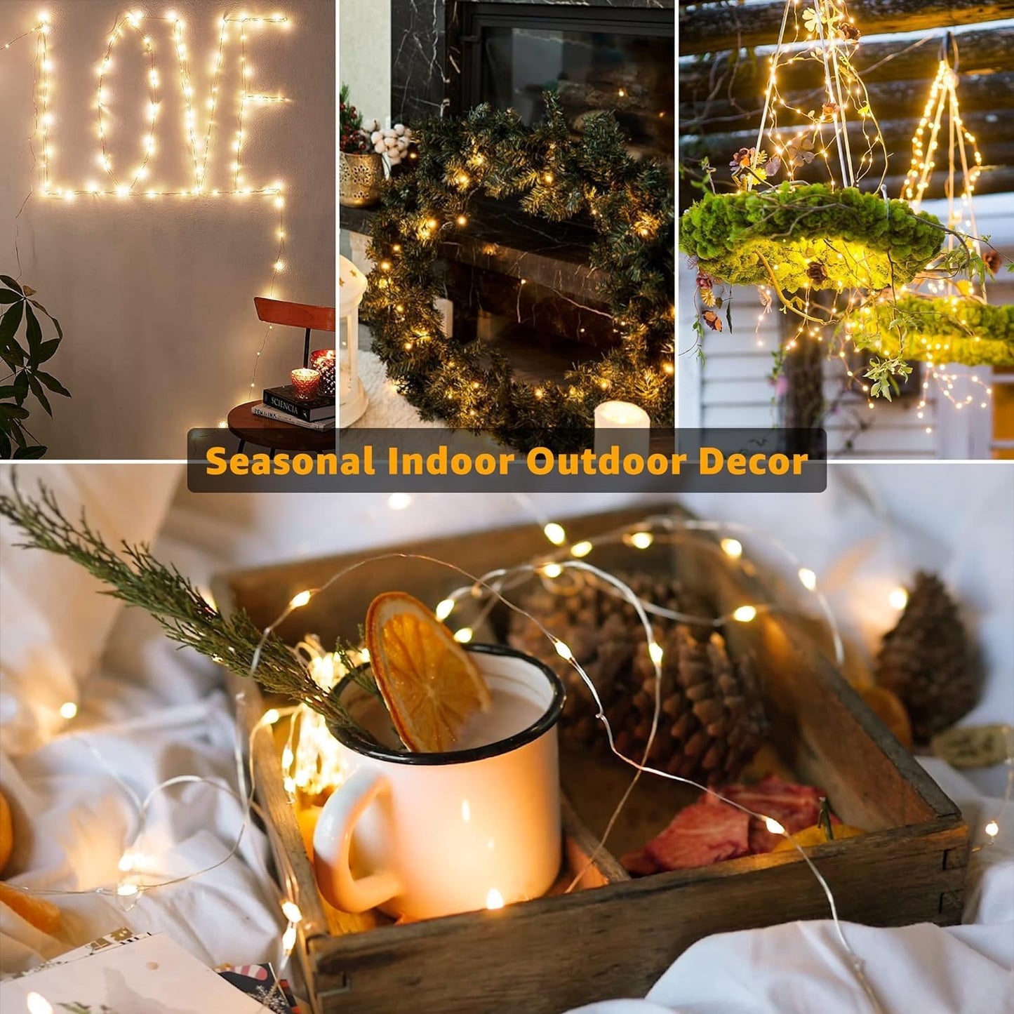 6 Pack Fairy Lights Battery Operated 7ft 20 LED Mini String Lights Twinkle Lights Silver Wire