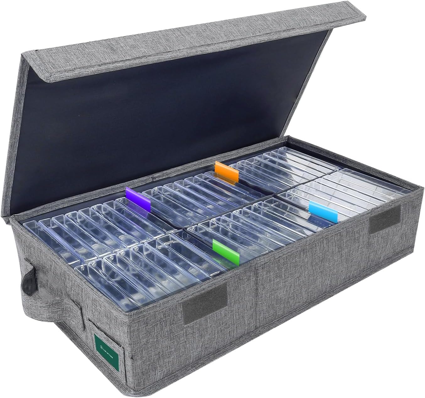Storage Box Practical Cassette Tape Holder 16.34 x 9.25 x 3.54 Inch Cassette Rack with Lids