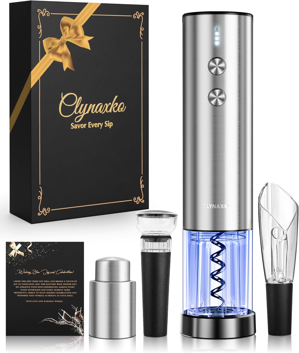 Premium Wine Gifts with Wine Opener Foil Cutter Wine Aerator Vacuum Stopper and Elegant Gift Box