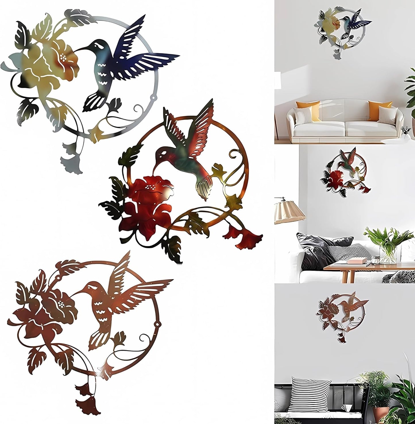 Metal Bird Wall Art Decor Hummingbird Wall Art Silhouette for your patio garden