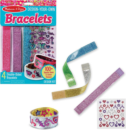 Design Your Own Bracelets with 100+ Sparkle Gem & Glitter Stickers Kids Snap Bracelets Sticker