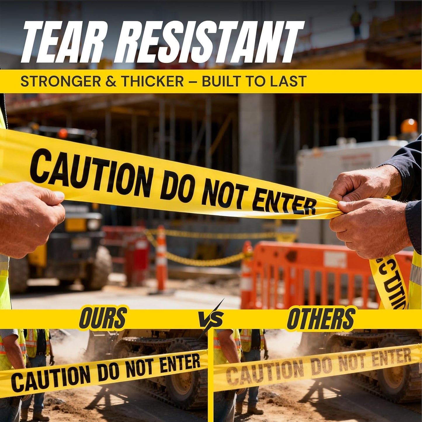 Do Not Enter Tape 3 inch X 1000 feet  Bright Yellow with a Bold Black Print 3 in. Wide for Maximum Readability