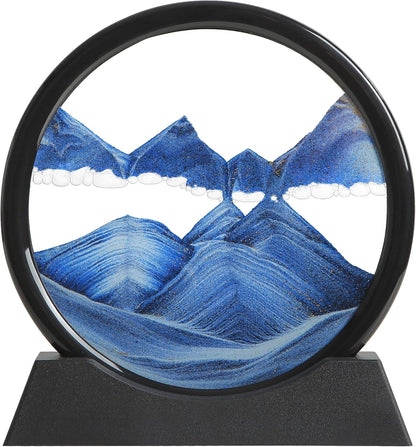 Sand Art Liquid Motion 3D Deep Sea Sandscape Color Quicksand Decor Round Glass