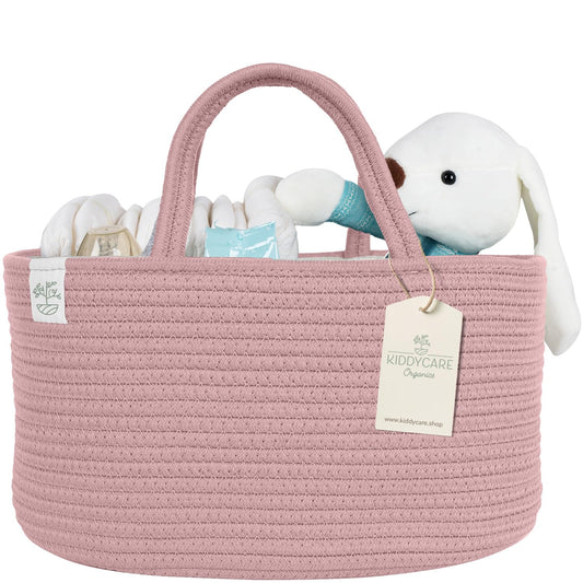 Caddy Organizer for Baby Nursery Basket with Handle Lid Nursing Caddy with Changing Table Organizer Cart