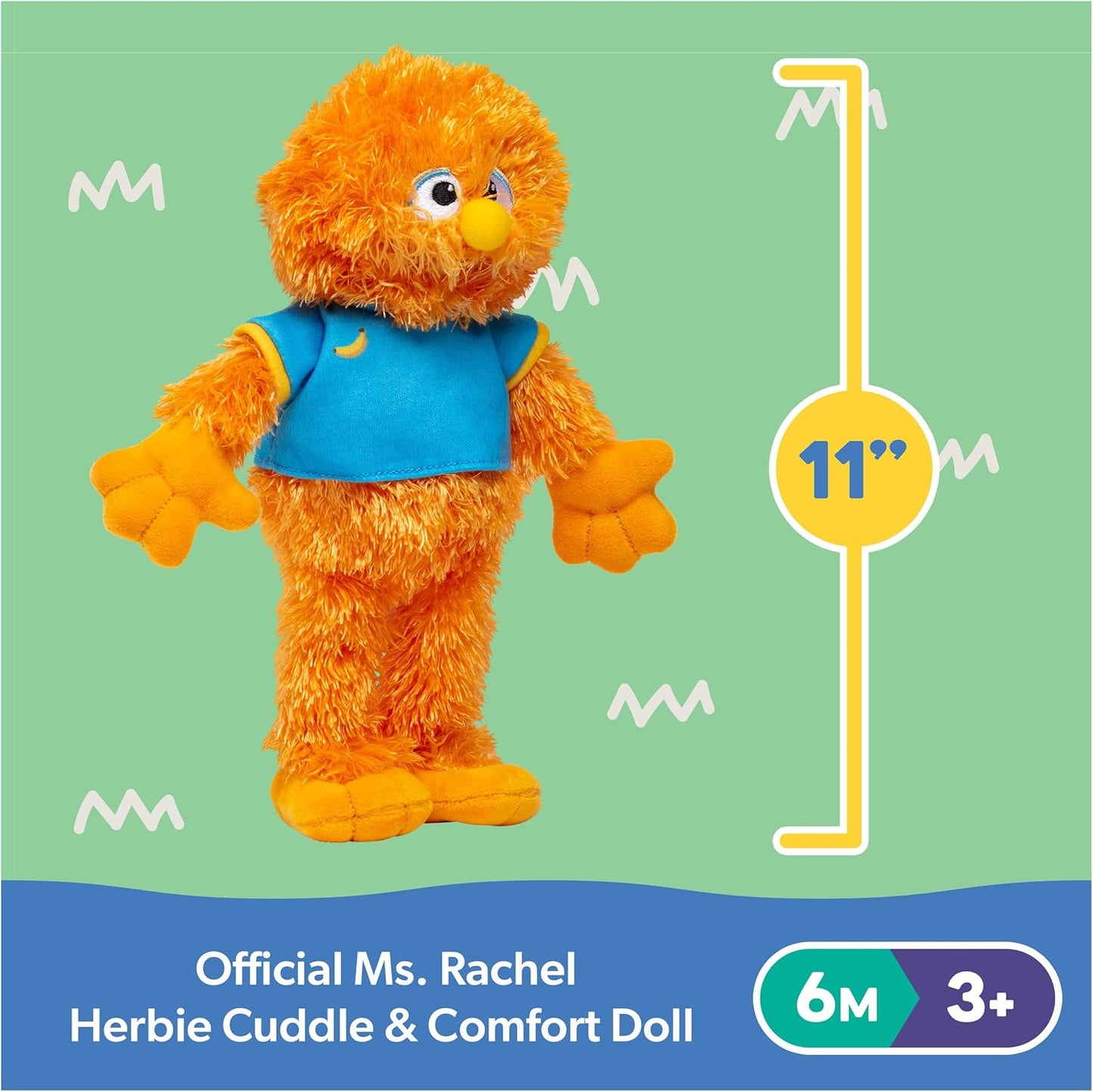 Herbie Cuddle & Comfort Friend Doll 11” Premium Plush Baby Toy Toddler Toys for Girls & Boys