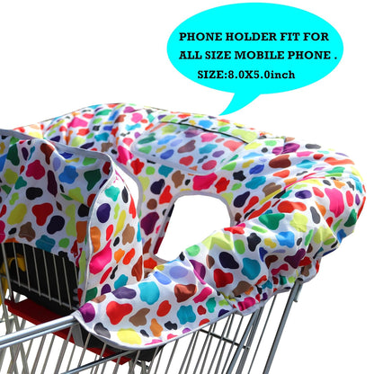 2 in 1 Shopping Cart Cover&High Chair Cover for Restaurant Seat Grocery Cart Cover for Baby Infant Toddler Girl/Boy Reversible
