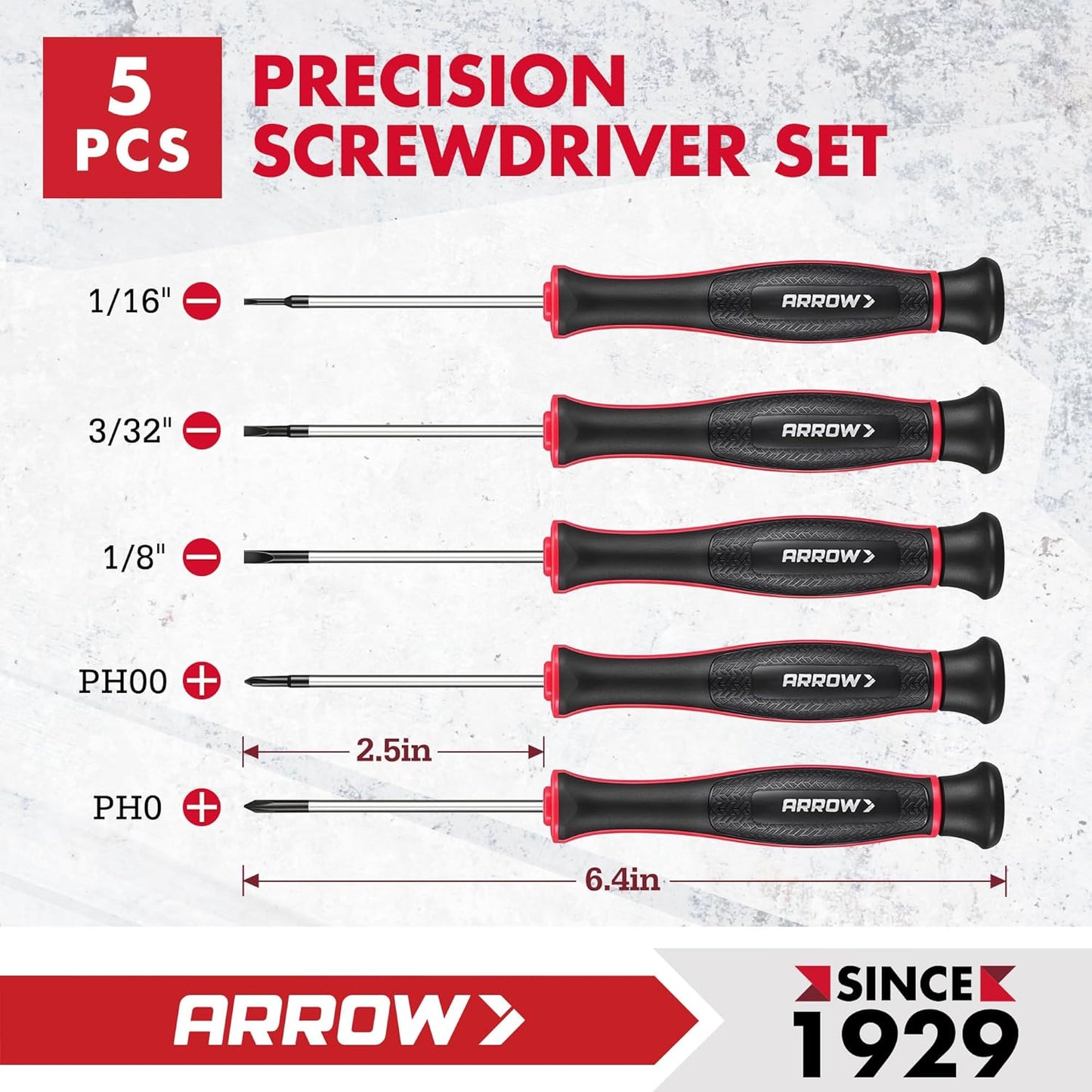 5-Piece Precision Screwdriver Set with Pouch Magnetic Small Screwdriver Set Phillips Slotted Cr-V Steel