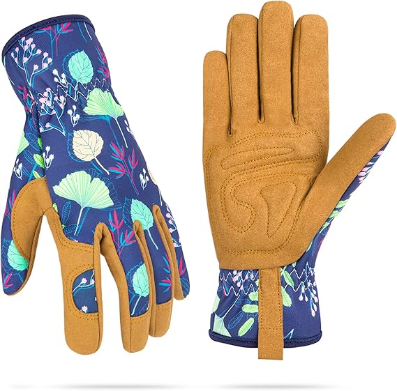Weeding Working Gloves Leather Garden Glove for Women Thorn Proof No Stab for Digging