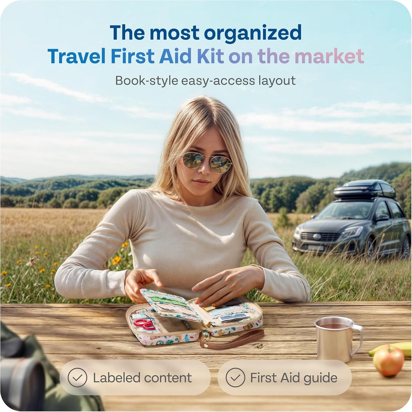 Travel First Aid Kit for Car Home Hiking Camping and Outdoor Emergencies First Aid Kit Travel