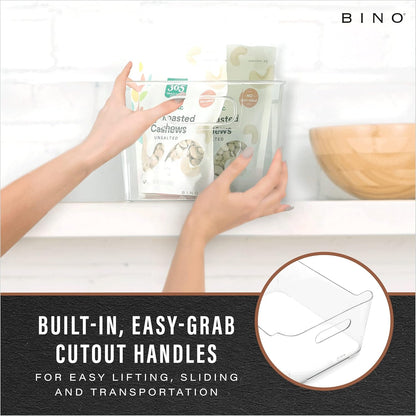 Plastic Storage Bins Large  2 Pack Clear THE SOHO COLLECTION Pantry Organizers and Storage Containers