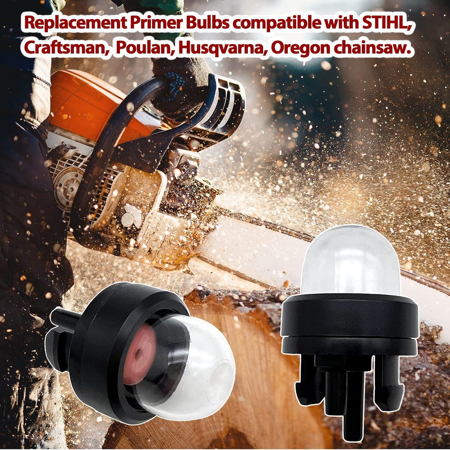 6 Units Primer Bulb Snap in Primer Bulb Pump Replacement for Craftsman Poulan Husqvarna Chainsaw Compatible
