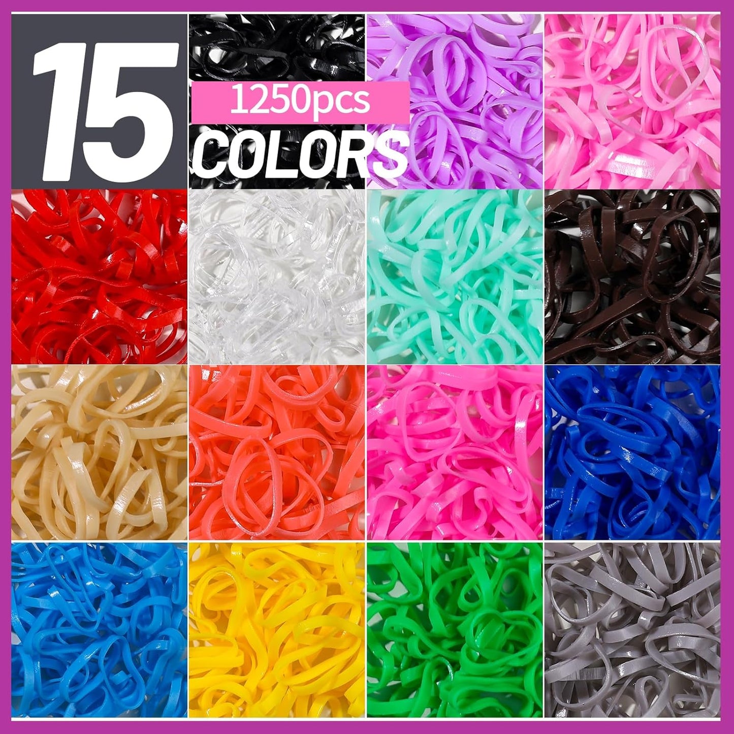 Elastic Hair Ties Hair Accessories for Girls Colorful Baby Elastic Hair Bands Set Rubber Bands for Hair with Hair Clips