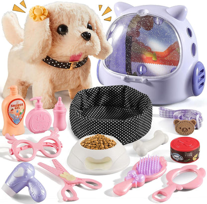 16 Pcs Robot Dog Toys for Girls Toys for 3 4 5 6 7 8 Year Old Girls Kids Boys Realistic Robot Puppy Toddlers Girl Toy