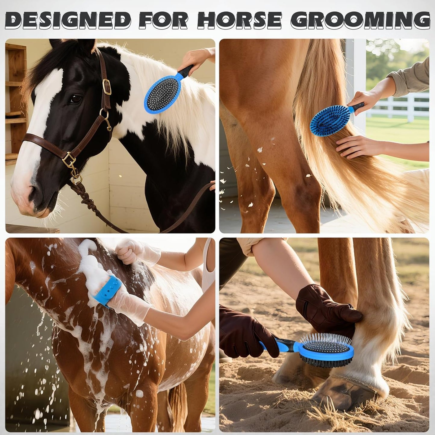 2PCS Pet Grooming Tools Double Sided Brush for Shedding and Bathing Suitable for Short Long Haired Dogs Cats