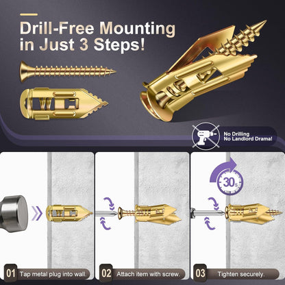 80pcs Self Drilling Drywall Anchors and Screws Kit Upgraded 3 Sizes Heavy Duty Wall Anchors Kit