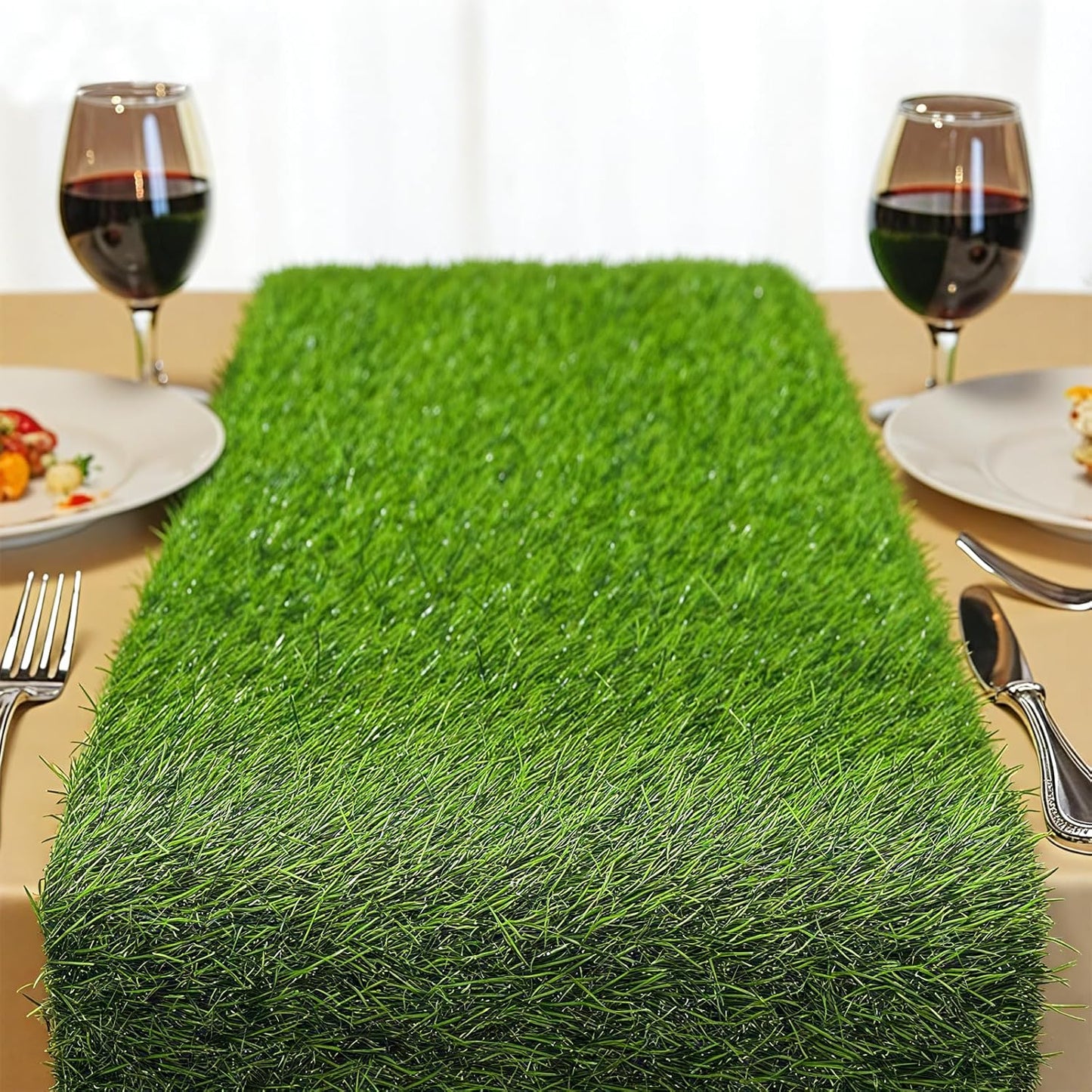 Artificial Grass Table Runner 12x35 Inches Turf Table Runner for Golf Football and Easter Party Indoor Outdoor Grass Table