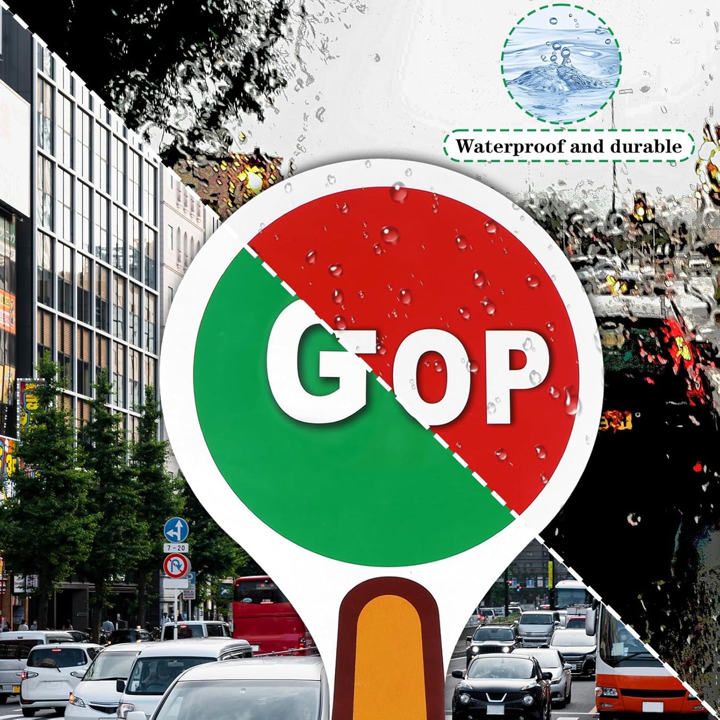 2 PCS Stop Sign for Kids Double Sided Stop and Go Sign with Handle for Directing Traffic Safety in Parking Lots