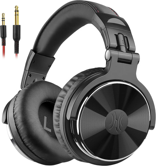 Wired Over Ear Headphones Hi-Res Studio Monitor & Mixing DJ Stereo Headsets with 50mm Drivers and 1/4 to 3.5mm Jack for AMP Computer