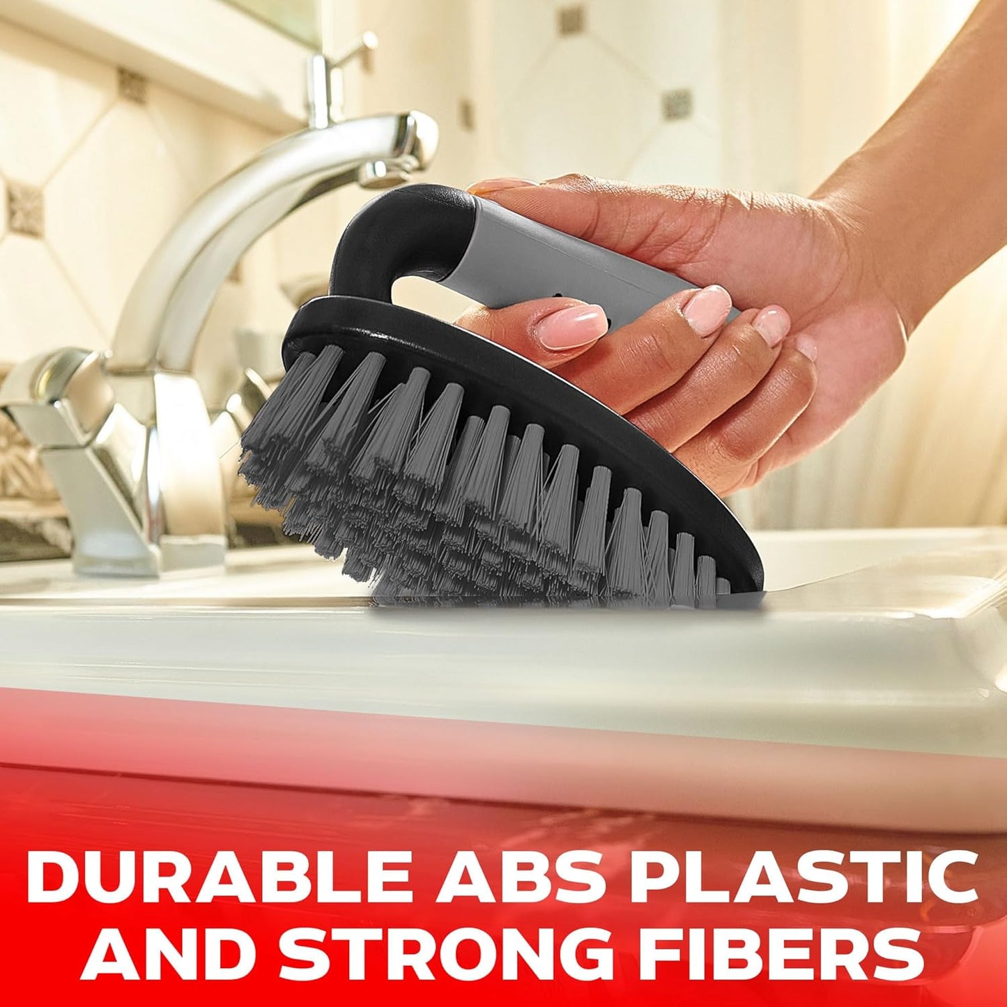 3pcs  Cleaning Shower Scrubber with Ergonomic Handle and Durable Bristles Grout Cleaner Brush