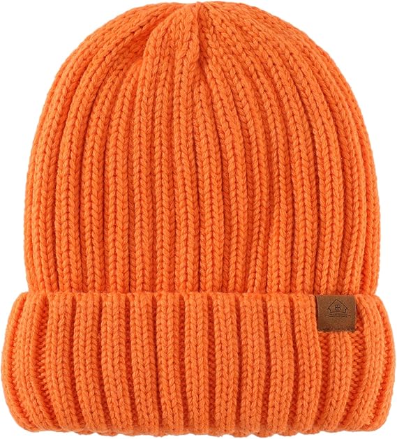 Home Prefer Mens Winter Hat Wool Fleece Lined Knit Beanie Hat Warm Stocking Caps