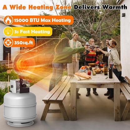 15000BTU Propane Heater Portable Propane Heater for Outdoor Use with 3 Adjustable Modes and Safety
