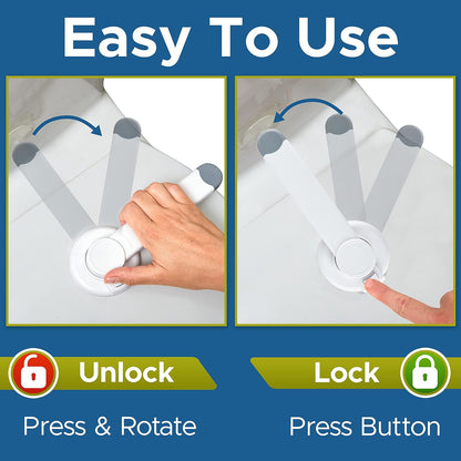 3 Pack Ideal Baby Proof Toilet Lid Lock with Arm No Tools Needed Easy Installation with 3M Adhesive