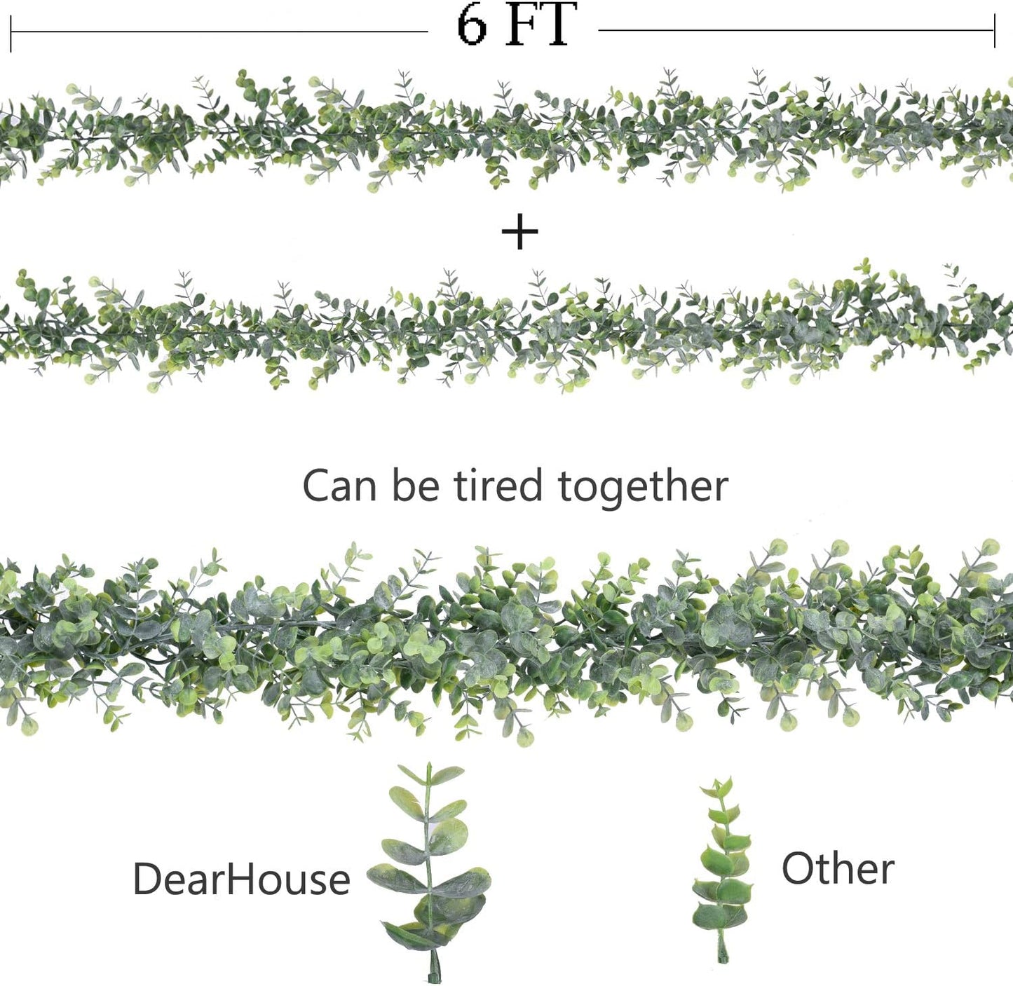 2 Pack Artificial Vines Hanging Eucalyptus Leaves Greenery Garland for Wedding Backdrop Arch Wall Decor