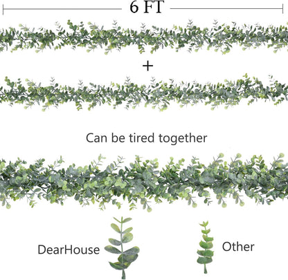 2 Pack Artificial Vines Hanging Eucalyptus Leaves Greenery Garland for Wedding Backdrop Arch Wall Decor