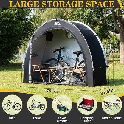 Storage Shed Tent Outdoor Portable Bicycle Storage Sheds with 210D Oxford Fabric PU4000 Waterproof