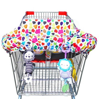 2 in 1 Shopping Cart Cover&High Chair Cover for Restaurant Seat Grocery Cart Cover for Baby Infant Toddler Girl/Boy Reversible
