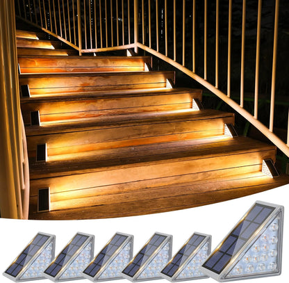 6 Pack Solar Step Lights Outdoor Waterproof IP67 LED Outdoor Step Light Outdoor Light Decor