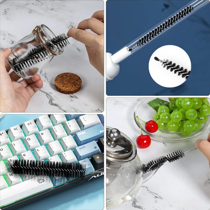 12 Pieces 8.2 Inch Bottle Cleaning Brush and Nylon Tube Brush Brush Kit for Sippy Cup Tumbler