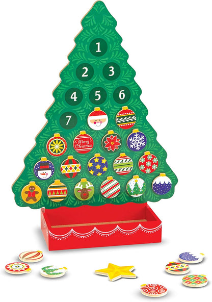 Countdown to Christmas Wooden Advent Calendar  Magnetic Tree, 25 Magnets