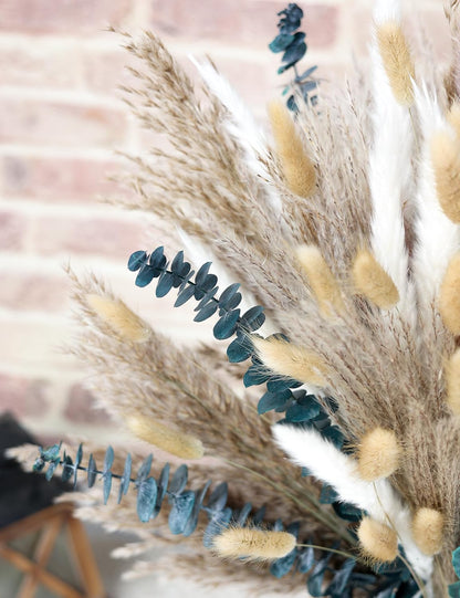 120 PCS Dried Pampas Grass, Dried Flowers, Reed Grass Bouquet for Bohemian Flowers