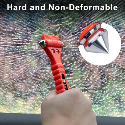 Set of 2 Auto Car Escape Tool Car Window Glass Hammer Breaker and Seat Belt Cutter Escape 2-in-1 Tool, for Family Rescue