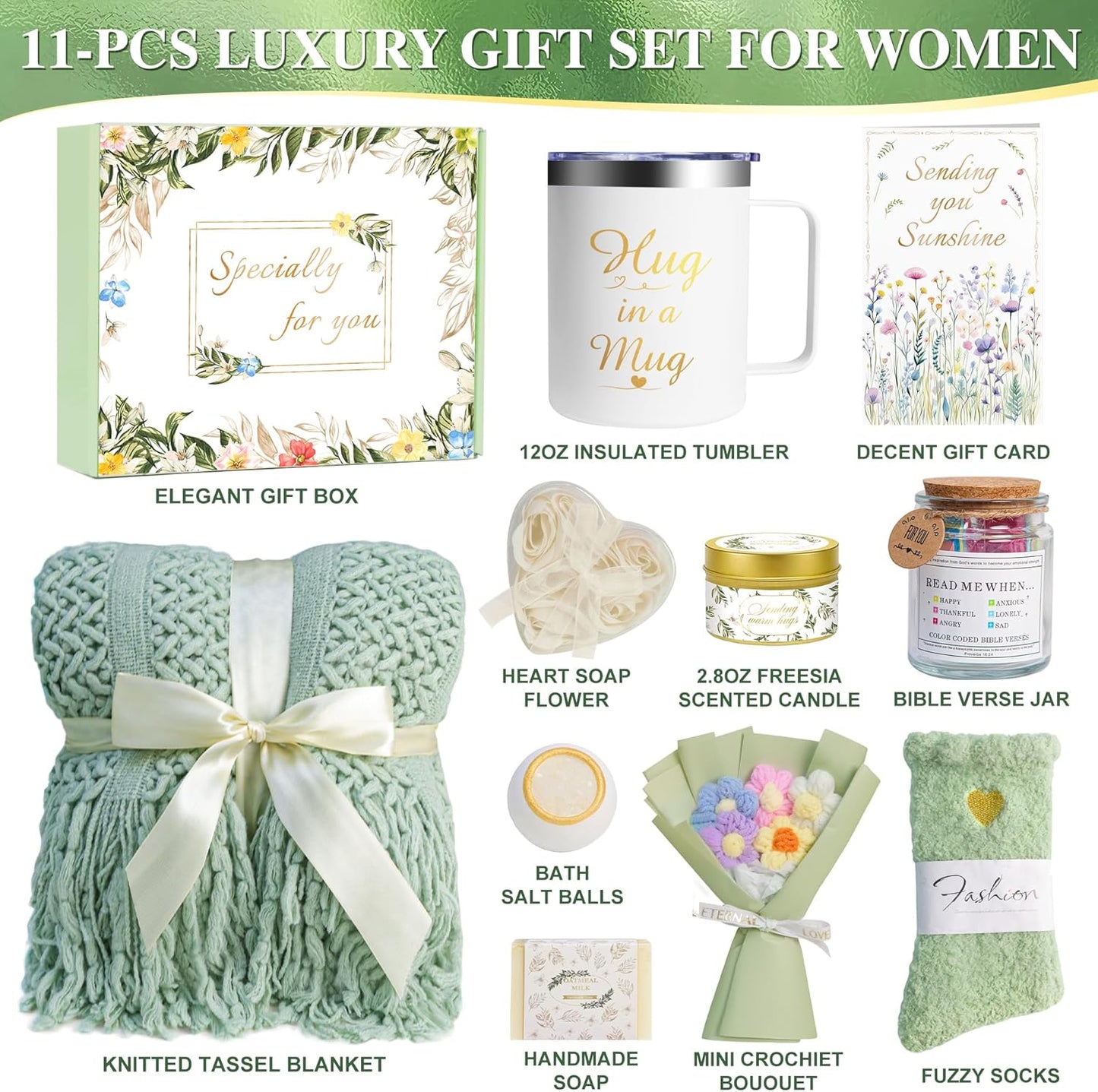Gifts for Her Women Girlfriend Wife Daughter 11 Pcs Birthday Gifts for Women Mom Her Best Friend Sister Grandma