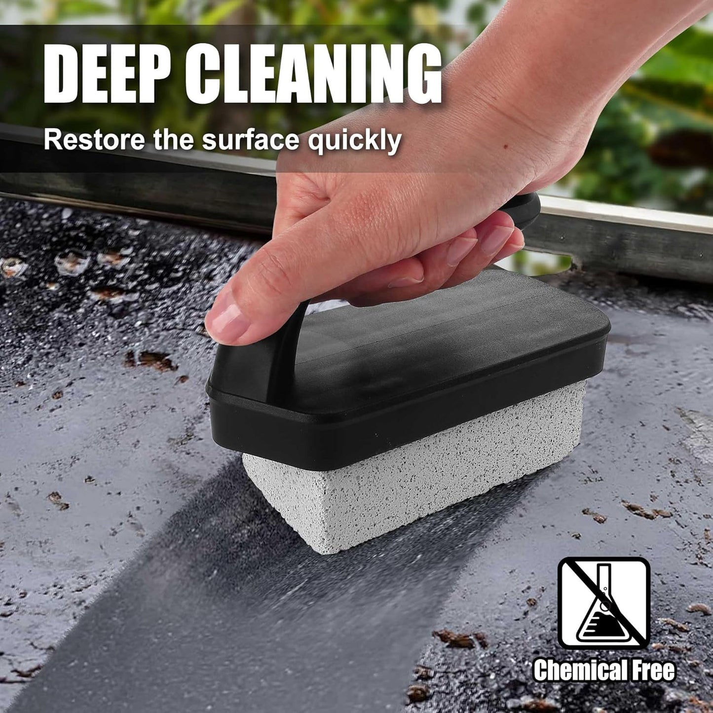 Flat Top Grill Cleaning Kit with Grill Stone Griddle Scraper, Scouring Pad and Handles Multifunctional Griddle Accessories