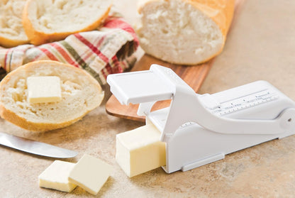 Buttermate Butter Cutter Slicer Measuring Dispenser and Keeper White