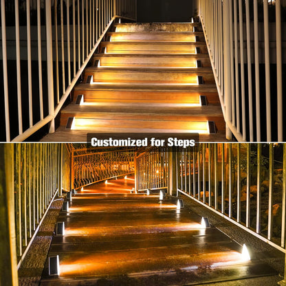 6 Pack Solar Step Lights Outdoor Waterproof IP67 LED Outdoor Step Light Outdoor Light Decor