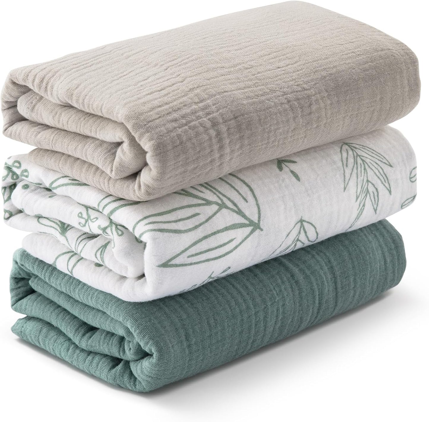 3 Pack Breathable Soft Receiving Blanket Large 38 x 40 inches Swaddle Wrap Burping Clothes