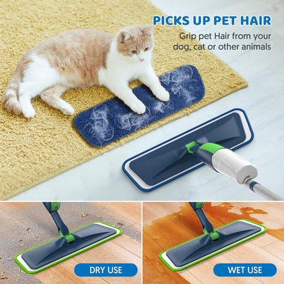 Spray Wet Mops for Hardwood Floor Cleaning Floor Mop with 5 Washable Pads for Swiffer Powermop
