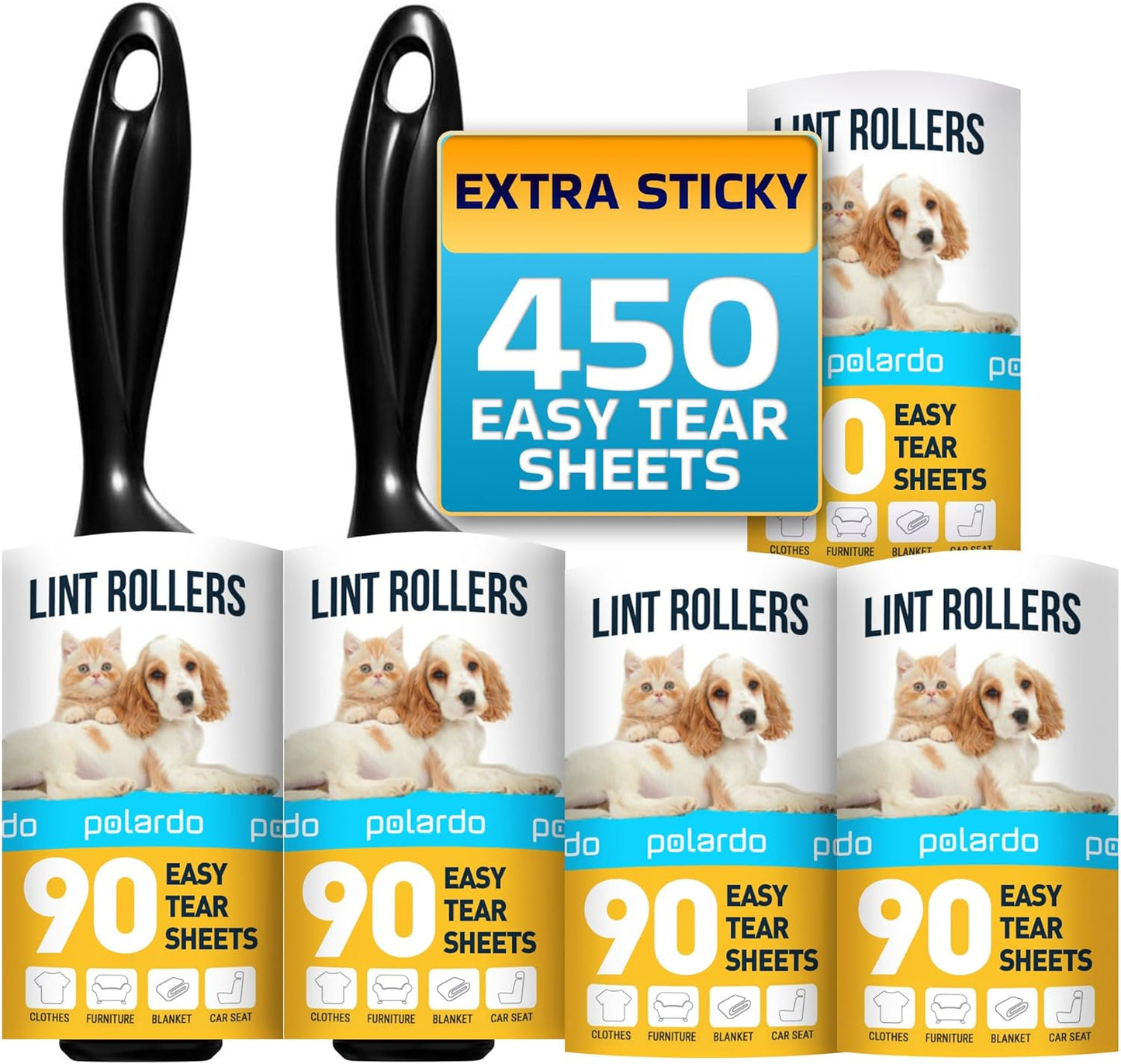 Lint Rollers for Pet Hair Sticky Remover for Couch Clothes Furniture and Carpet Dog Hair Remover Cat Hair